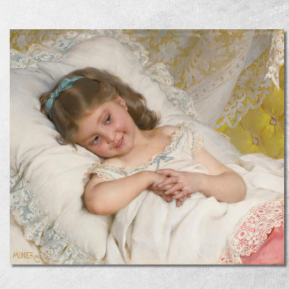 Ragazza Che Riposa Émile Munier emn8 quadro stampato su tela