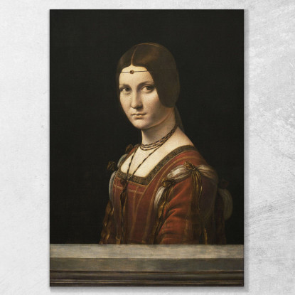 La Bella Ferronnière Leonardo Da Vinci ldv6 quadro stampato su tela
