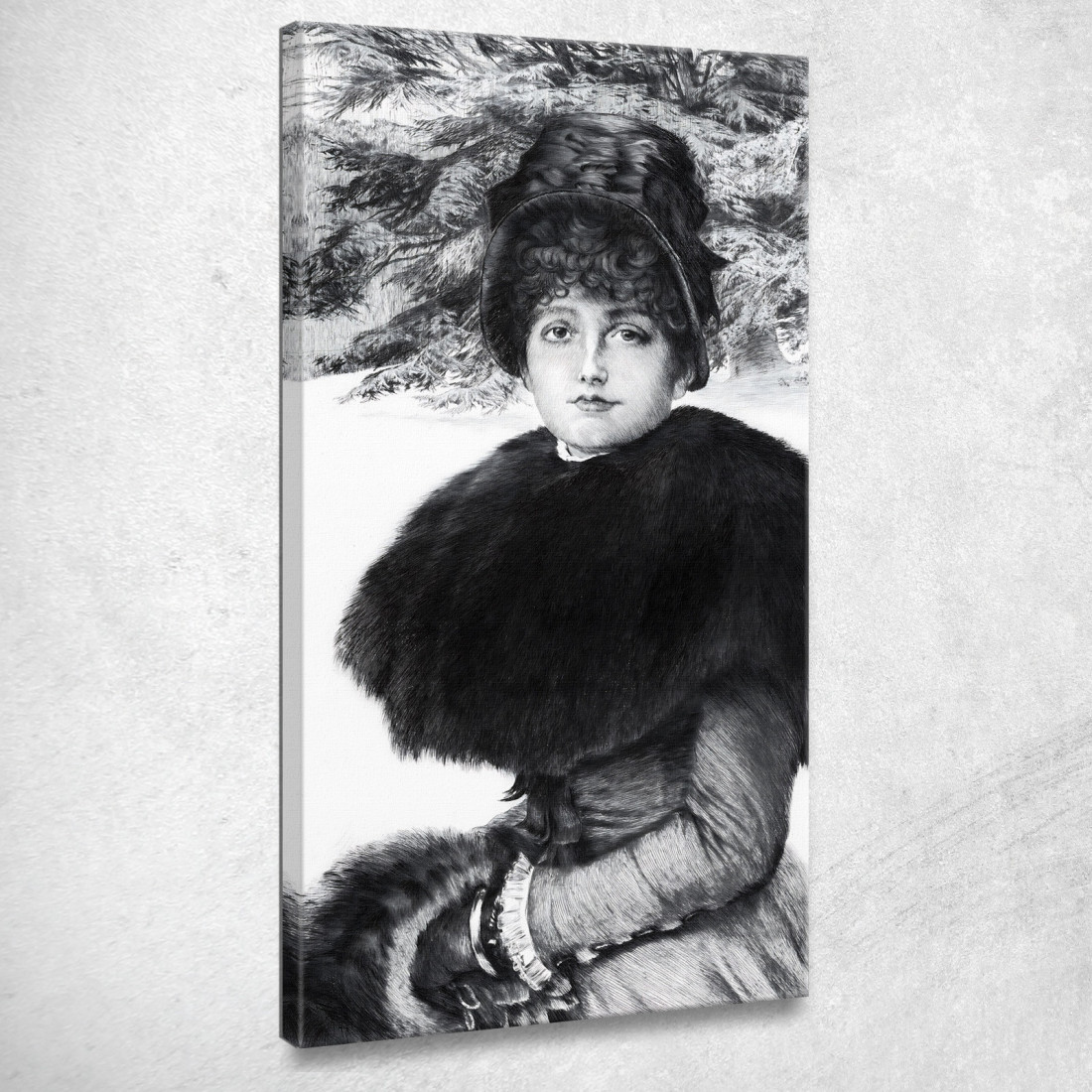 Una Passeggiata Nella Neve James Tissot jts7 quadro stampato su tela