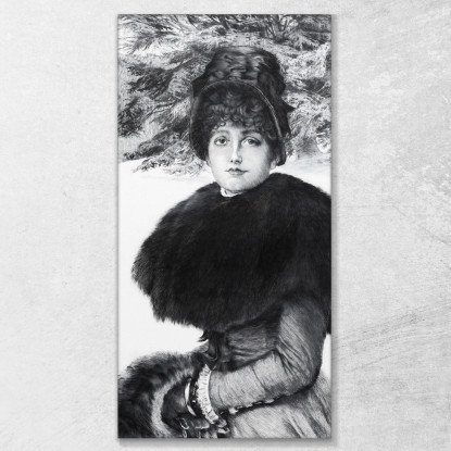 Una Passeggiata Nella Neve James Tissot jts7 quadro stampato su tela