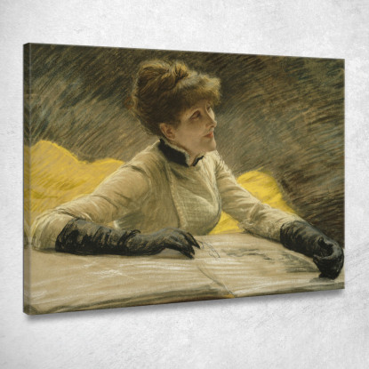 Ammirare Un Portafoglio James Tissot jts8 quadro stampato su tela