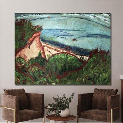 Paesaggio Costiero Su Fehmarn Ca1913 Ernst Ludwig Kirchner elk15 quadro stampato su tela