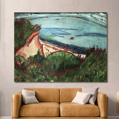 Paesaggio Costiero Su Fehmarn Ca1913 Ernst Ludwig Kirchner elk15 quadro stampato su tela