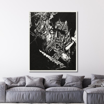 Compositore Klemperer 1916 Di The Ernst Ludwig Kirchner elk16 quadro stampato su tela