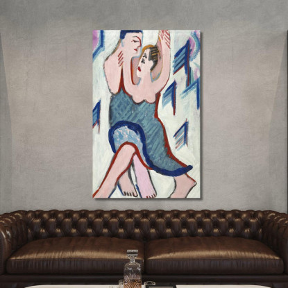 Coppia Danzante Nella Neve Al Contrario Ernst Ludwig Kirchner elk26 quadro stampato su tela