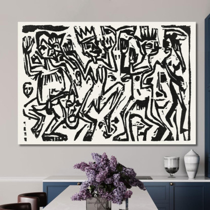 Il Folle Iii 1912-1923 Ernst Ludwig Kirchner elk28 quadro stampato su tela