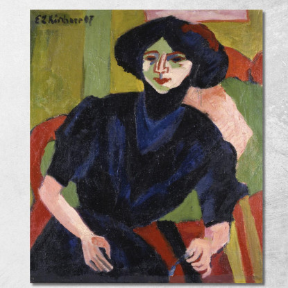 Ritratto Di Donna 1911 Ernst Ludwig Kirchner elk37 quadro stampato su tela