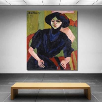 Ritratto Di Donna 1911 Ernst Ludwig Kirchner elk37 quadro stampato su tela