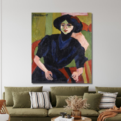 Ritratto Di Donna 1911 Ernst Ludwig Kirchner elk37 quadro stampato su tela