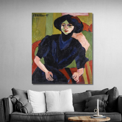 Ritratto Di Donna 1911 Ernst Ludwig Kirchner elk37 quadro stampato su tela
