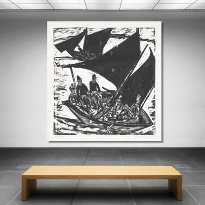 Barche A Vela A Fehmarn 1914 Ernst Ludwig Kirchner elk38 quadro stampato su tela