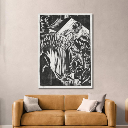 Donna In Un Giardino 1916 Ernst Ludwig Kirchner elk43 quadro stampato su tela