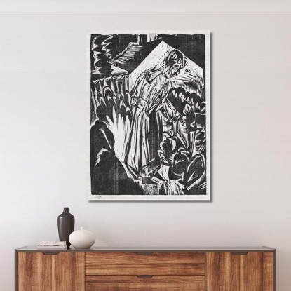 Donna In Un Giardino 1916 Ernst Ludwig Kirchner elk43 quadro stampato su tela