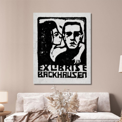 Ex Libris E Backhausen Iii Ernst Ludwig Kirchner elk45 quadro stampato su tela