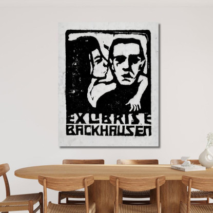 Ex Libris E Backhausen Iii Ernst Ludwig Kirchner elk45 quadro stampato su tela