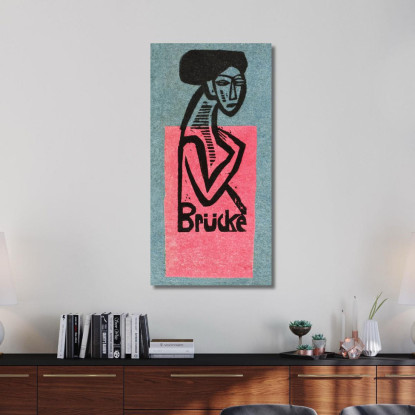 Mostra Del Gruppo Dell'Artista Bridge All'Artsalon Fritz Gurlitt 1912 Ernst Ludwig Kirchner elk48 quadro stampato su tela