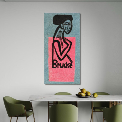 Mostra Del Gruppo Dell'Artista Bridge All'Artsalon Fritz Gurlitt 1912 Ernst Ludwig Kirchner elk48 quadro stampato su tela