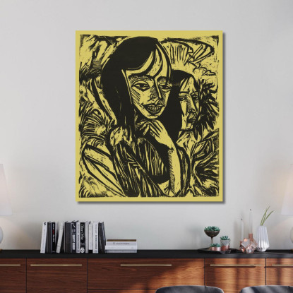 Ragazze Di Fehmarn 1913 Ernst Ludwig Kirchner elk52 quadro stampato su tela