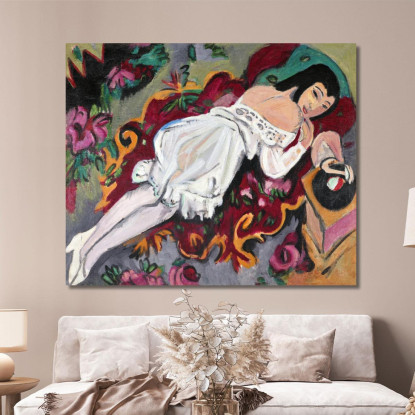 Ragazza In Camicia Bianca 1914 Ernst Ludwig Kirchner elk59 quadro stampato su tela