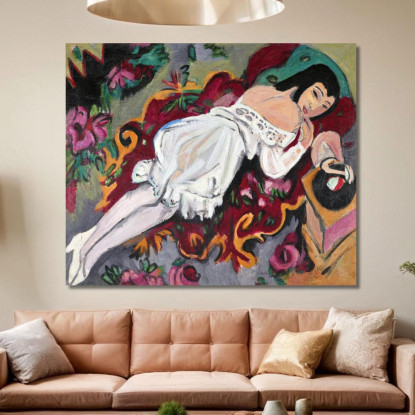 Ragazza In Camicia Bianca 1914 Ernst Ludwig Kirchner elk59 quadro stampato su tela