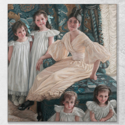 La Contessa D Yanville E I Suoi Quattro Figli James Tissot jts15 quadro stampato su tela
