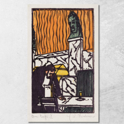 Capo Cameriere Al Café 1904 Ernst Ludwig Kirchner elk66 quadro stampato su tela