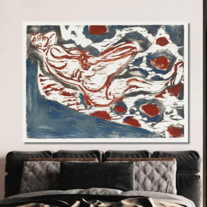 Nudo Disteso Nudo Disteso 1907 Ernst Ludwig Kirchner elk72 quadro stampato su tela