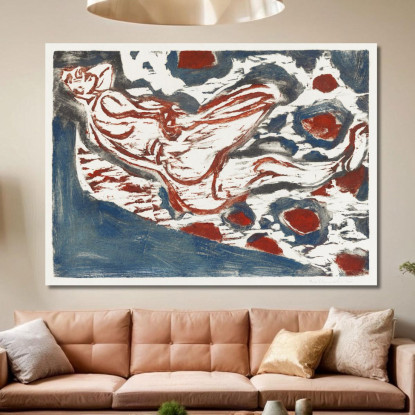 Nudo Disteso Nudo Disteso 1907 Ernst Ludwig Kirchner elk72 quadro stampato su tela