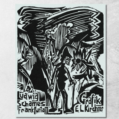 Ludwig Schames Francoforte Nel 1920 Ernst Ludwig Kirchner elk75 quadro stampato su tela