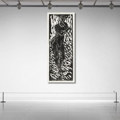 Nudo Con Gioielli 1906 Ernst Ludwig Kirchner elk87 quadro stampato su tela