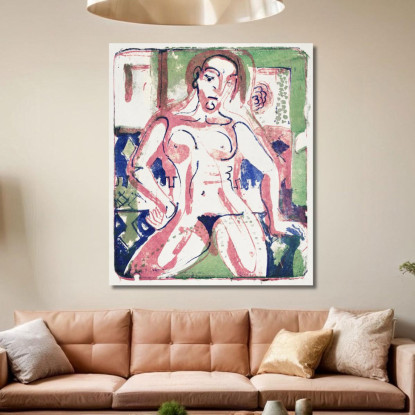 Donna Nuda 1927 Ernst Ludwig Kirchner elk88 quadro stampato su tela