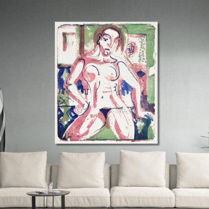 Donna Nuda 1927 Ernst Ludwig Kirchner elk88 quadro stampato su tela