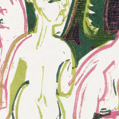 Donne Nude Con Un Bambino Nella Foresta 1925 Ernst Ludwig Kirchner elk89 quadro stampato su tela