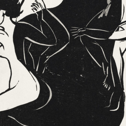 Nudi Che Danzano Intorno A Un'Ombra 1936 Ernst Ludwig Kirchner elk90 quadro stampato su tela