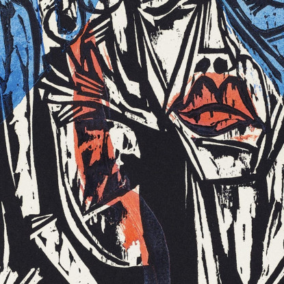 La Meravigliosa Storia Di Peter Schlemihl Combatte Le Agonie Dell'Amore 1915 Ernst Ludwig Kirchner elk94 quadro stampato su tela