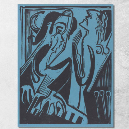 Pianista E Cantante 1928 Ernst Ludwig Kirchner elk100 quadro stampato su tela