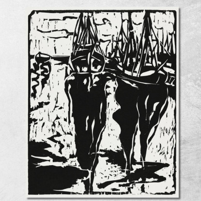 Scena Del Porto 1908 Ernst Ludwig Kirchner elk101 quadro stampato su tela