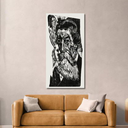 Ritratto Di Ludwig Schames Ernst Ludwig Kirchner elk105 quadro stampato su tela