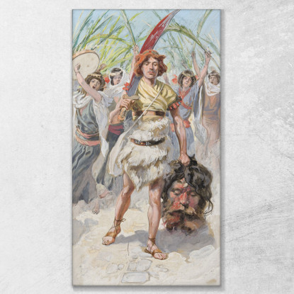 Davide Porta La Testa Di Golia A Gerusalemme James Tissot jts20 quadro stampato su tela