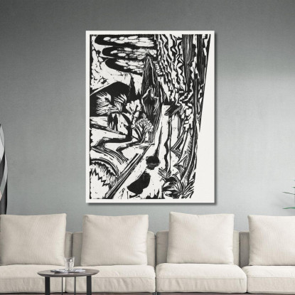 Strada Sui Monti Taunus 1916 Ernst Ludwig Kirchner elk113 quadro stampato su tela