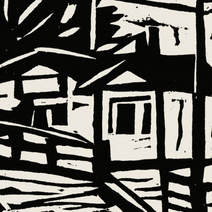 Capannone Sulla Riva Dell'Elba Ernst Ludwig Kirchner elk120 quadro stampato su tela
