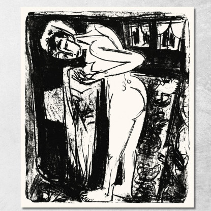 In Piedi Nudo In Una Stanza Ernst Ludwig Kirchner elk122 quadro stampato su tela