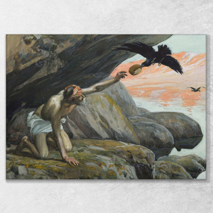 Elia Nutrito Dai Corvi James Tissot jts23 quadro stampato su tela