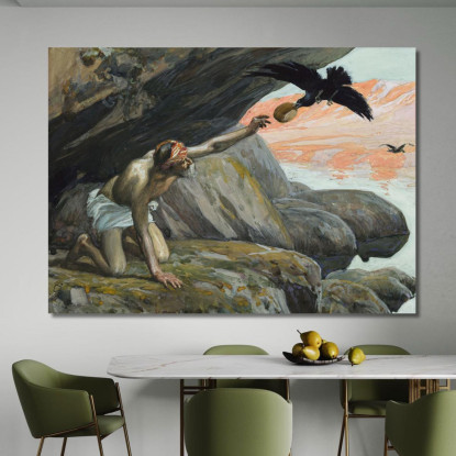 Elia Nutrito Dai Corvi James Tissot jts23 quadro stampato su tela