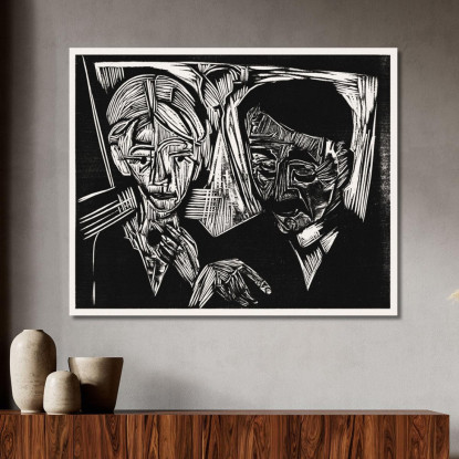 La Coppia Di Sposi Müller 1919 Di The Ernst Ludwig Kirchner elk137 quadro stampato su tela