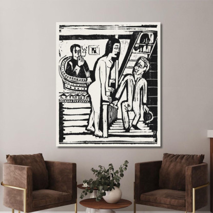 La Visita 1923 Ernst Ludwig Kirchner elk139 quadro stampato su tela