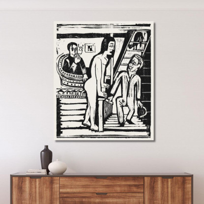 La Visita 1923 Ernst Ludwig Kirchner elk139 quadro stampato su tela