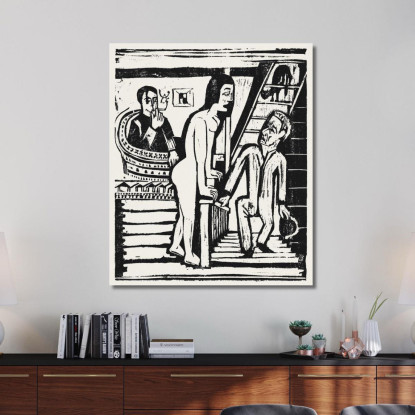 La Visita 1923 Ernst Ludwig Kirchner elk139 quadro stampato su tela