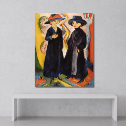 Due Donne 1922 Ernst Ludwig Kirchner elk153 quadro stampato su tela
