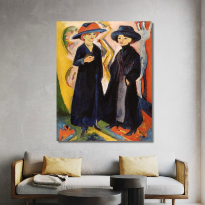 Due Donne 1922 Ernst Ludwig Kirchner elk153 quadro stampato su tela